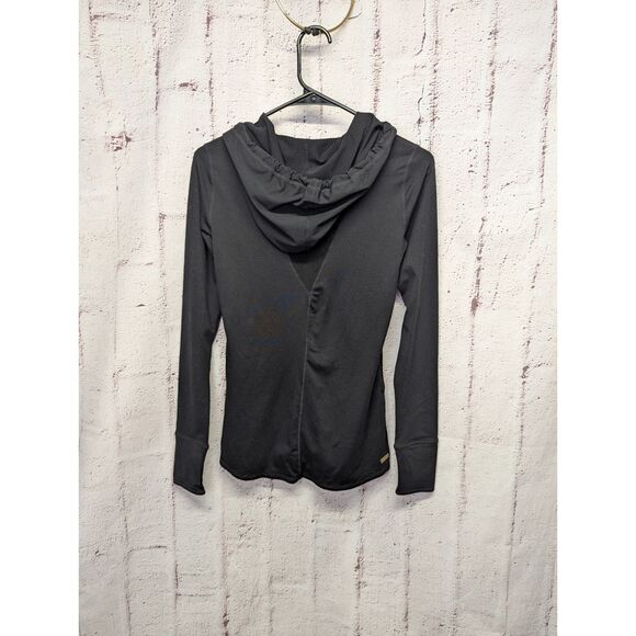 Alala Black Mesh Triangle Neck Drawstring Hoodie Athleisure Hooded Pullover - Picture 5 of 11